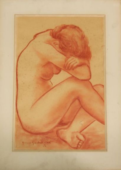 Yvonne GISCLARD-CAU
Femme nue allongée
Sanguine...