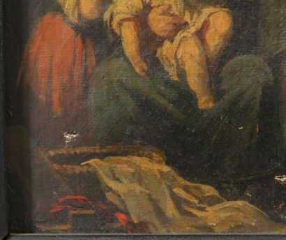 Ecole du XIXème s.
La famille du menuisier
Huile...