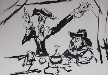 Henry Maurice d'ANTY (1910-1998)
Don Quichotte
Lavis...