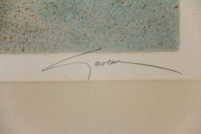*Deux lithographies :
- Claude GAVEAU (1940-)
Bateau
Litho...