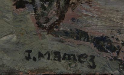 J. MAMEZ 
Les lavandières sous un pont. 
Huile...
