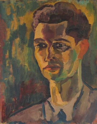 Ecole moderne
Portrait d'homme et paysage
Huile...