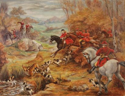 M. NICAUD
La chasse au cerf
Huile sur toile...
