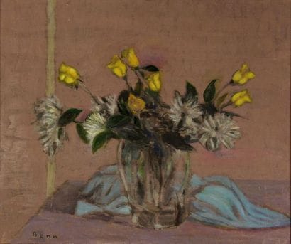 BENN (1905-1989)
Sept roses jaunes
Huile...