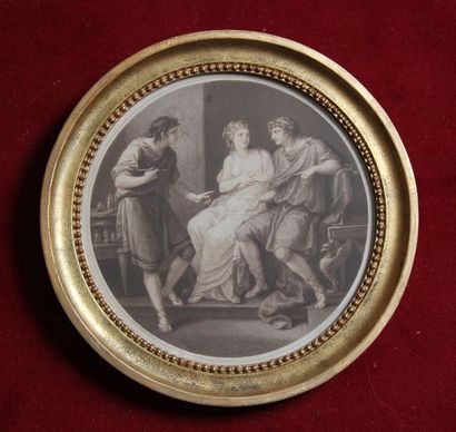 Lot de gravures dépareillées dont :
- paire...