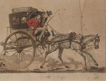 Lot de gravures dépareillées dont :
- paire...