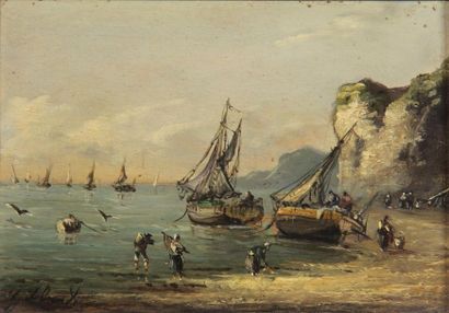Ecole française du XIXème s.
Bateaux sur...