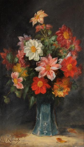 Narcisse RABIER (XXème s.)
Bouquet de fleurs
Huile...