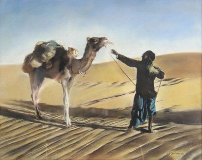 Catherine DAMMERON (1976-)
Guide et son dromadaire
Pastel...