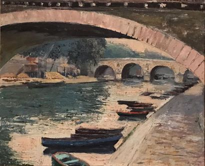 *Ecole moderne
Pont parisien
Huile sur toile...