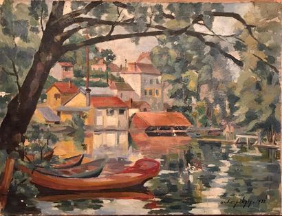 *Ecole moderne
Morets sur Loing
Huile sur...