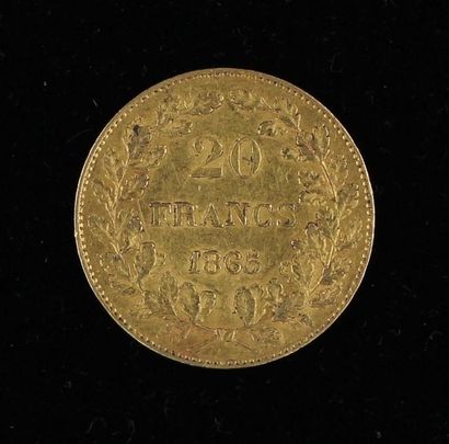 *Une pièce de 20 F Belge en or 1865