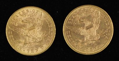 *Deux pièces de 10 dollars en or 1880, 1...