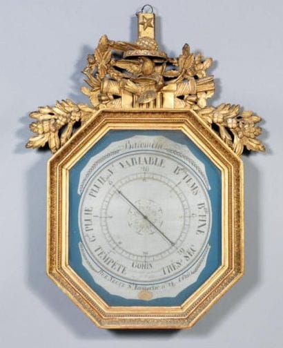 Baromètre thermomètre de forme octogonale...