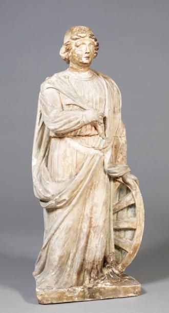 Sainte Catherine d'Alexandrie en pierre sculptée...