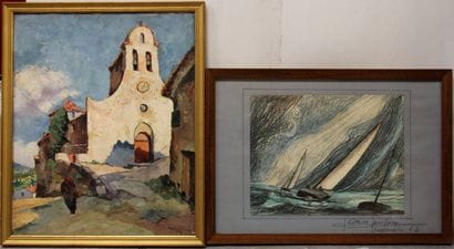 Lot :

- Ecole moderne

L'église du village

Huile...
