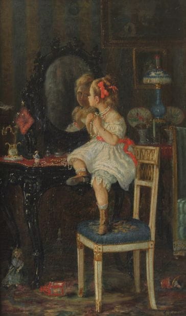 Ecole moderne

Jeune fille aux bijoux

Huile...