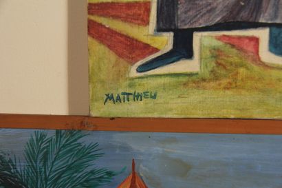 Lot de six tableaux :

- Emma VALLE Femme...