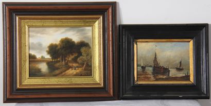 *Lot :

- VAN DE VELDE

Bateau de pêche

Huile...