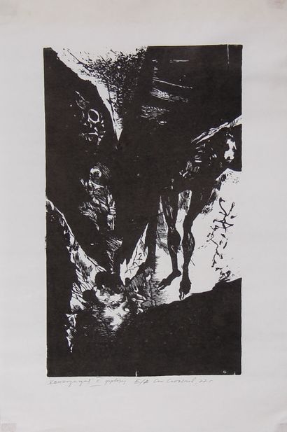 Carton à dessin avec lithographies et autres...