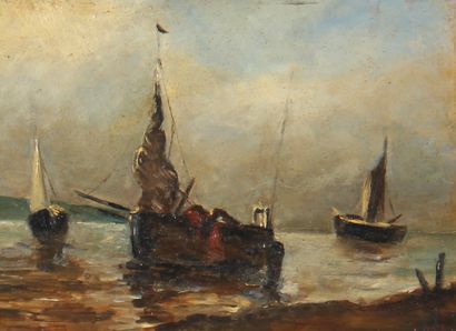 *Lot :

- VAN DE VELDE

Bateau de pêche

Huile...