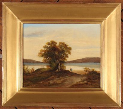 19th century school.

Edge of a lake

Oil...