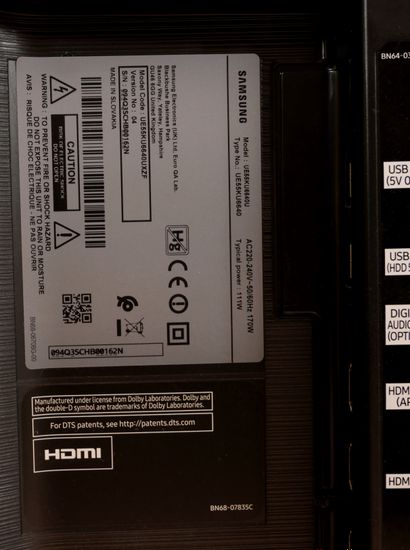 SAMSUNG

HDMI curved TV model UE55KU6640

We...