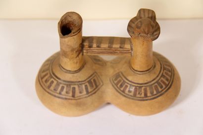 Vase with double body decorated with a bird

Inca...