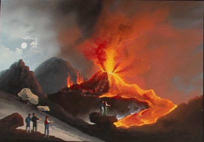 Italian school of the 19th century.

- Eruption...