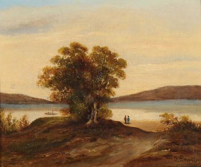 19th century school.

Edge of a lake

Oil...