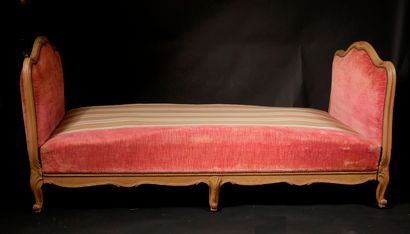 *Banquette en bois laqué gris style Louis...