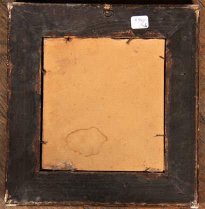 Petite glace en bois stuqué doré

26 x 24...