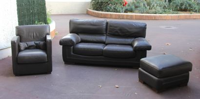 ROCHE BOBOIS

Mobilier de salon en cuir marron...