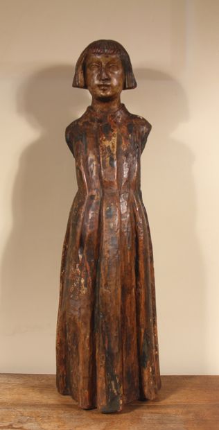 Saint en bois sculpté en ronde-bosse, doré...