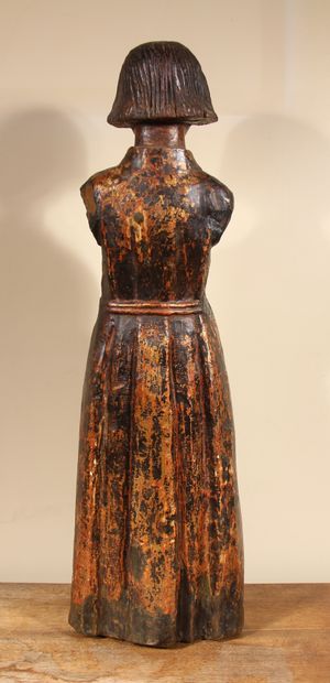 Saint en bois sculpté en ronde-bosse, doré...