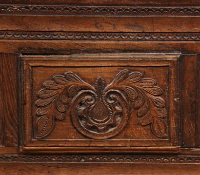 Petite armoire en bois naturel sculpté, XIXème...