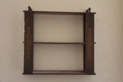 Etagère d'applique en bois de placage marqueté,...