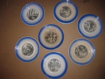 9 Assiettes à dessert « La femme et les sports...
