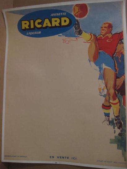 Football Affiche passe-partout Ricard. Dessin...