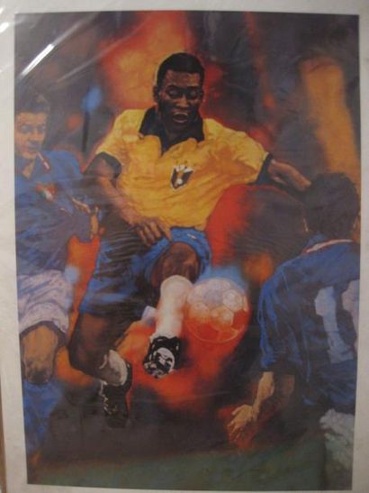 PELE estampe d'après une peinture de Michael...