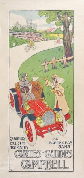 Paire d'affichettes lithographiées en couleur...