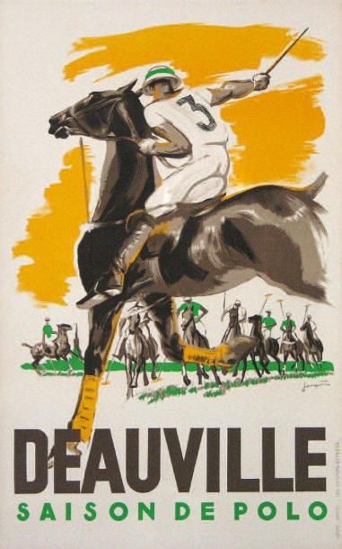 Deauville,saison de Polo Affiche lithographiée...