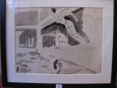 Charles KIFFER(1902-1992)
Le plongeon Lavis...