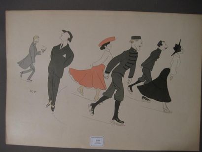 SEM(1863-1934)
Scène de patinage Lithographie...