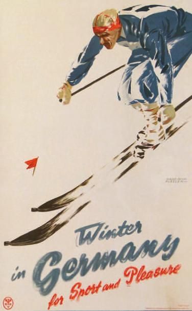 Winter in Germany Affiche lithographiée par...
