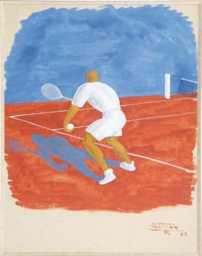 Raymond TEMPLIER
Le revers Gouache signée...