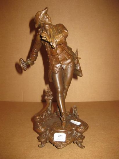 Ecole française vers 1880
Gentilhomme jouant...