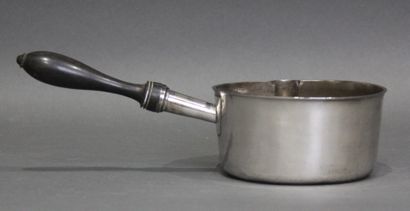 Casserole à bouillie en argent 950/°° à anse...