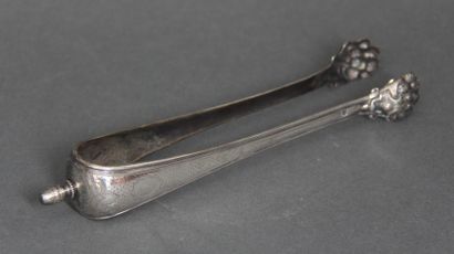Pince à sucre pattes de lion en argent 800°/°°...