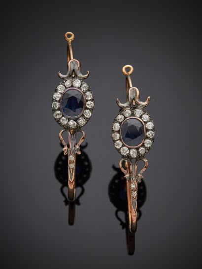 Paire de boucles d'oreilles en or jaune 750...
